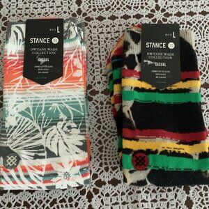 Two Pairs Stance Casual Punk Socks Dwayne Wade Collection Men's Crew Socks NWT